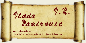 Vlado Momirović vizit kartica